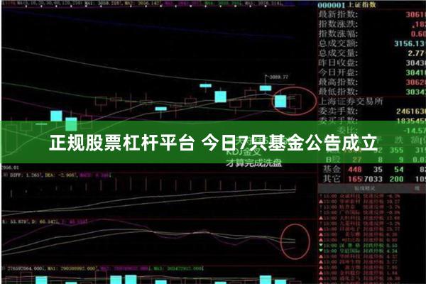 正规股票杠杆平台 今日7只基金公告成立