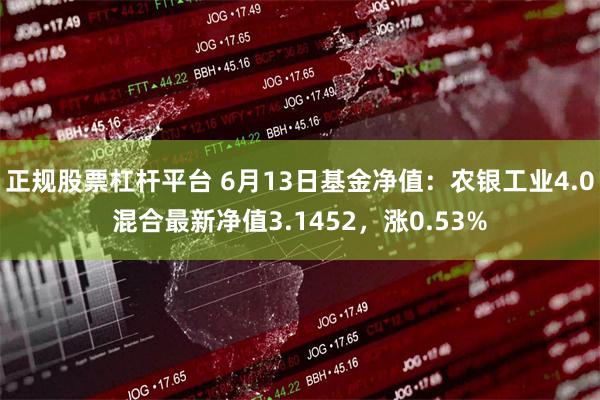 正规股票杠杆平台 6月13日基金净值：农银工业4.0混合最新净值3.1452，涨0.53%