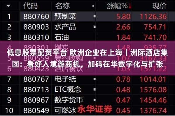 低息股票配资平台 欧洲企业在上海｜洲际酒店集团：看好入境游商机，加码在华数字化与扩张