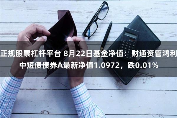 正规股票杠杆平台 8月22日基金净值：财通资管鸿利中短债债券A最新净值1.0972，跌0.01%