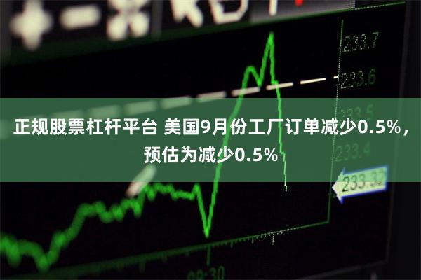 正规股票杠杆平台 美国9月份工厂订单减少0.5%，预估为减少0.5%