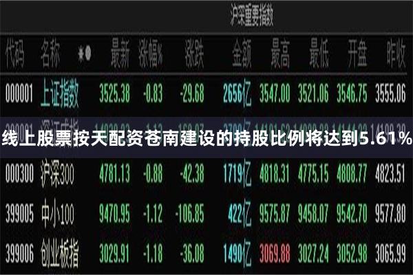 线上股票按天配资苍南建设的持股比例将达到5.61%