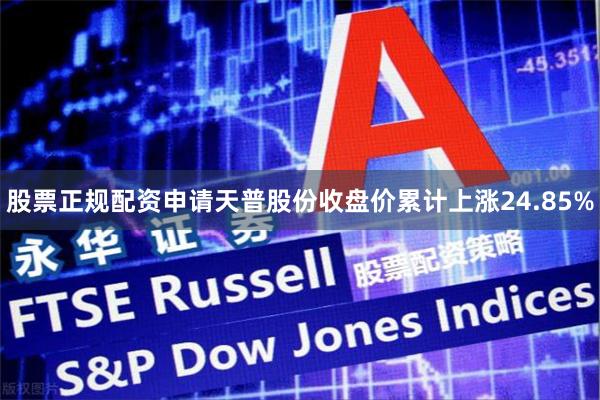 股票正规配资申请天普股份收盘价累计上涨24.85%